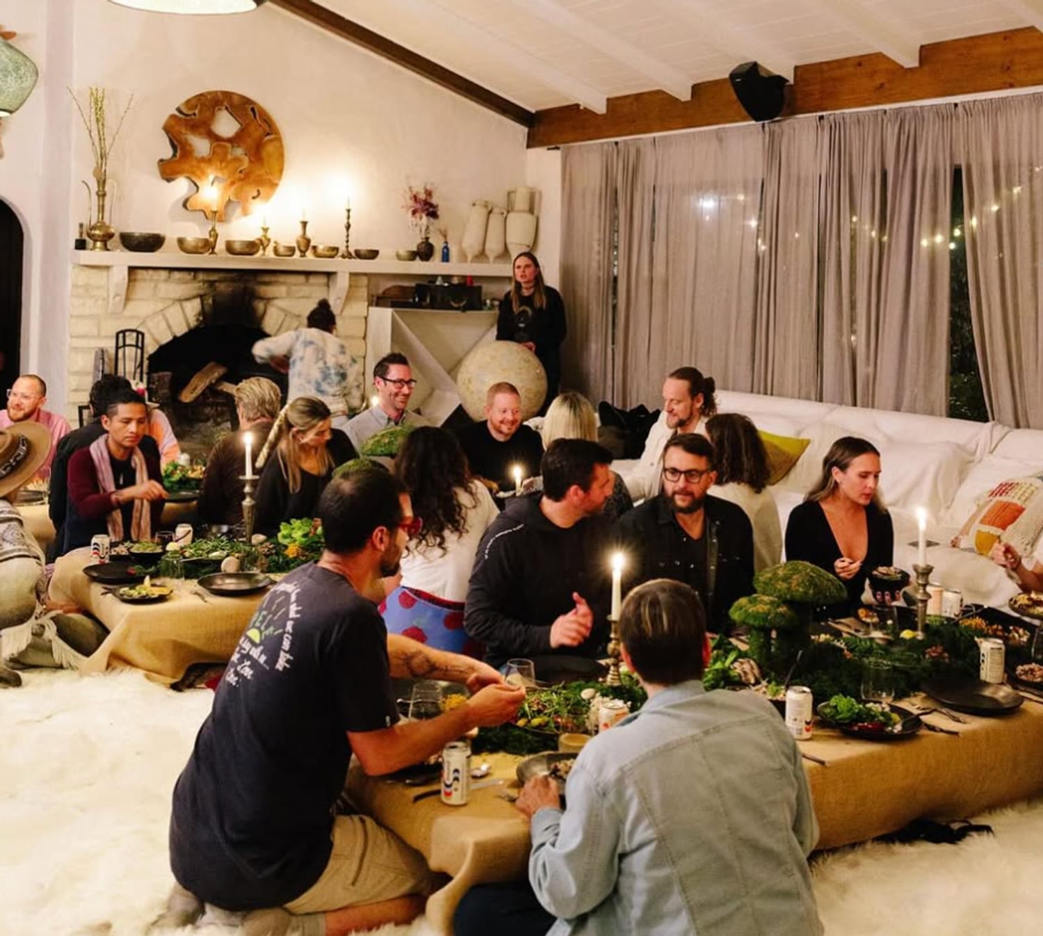 A communal dinner gathering